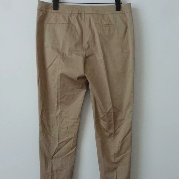 NWT AKRIS Sand Brown Cotton Blend Cropped Frankie Trouser Pants 8 - Picture 5 of 5